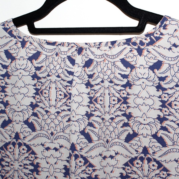 Cabi Flutter Sleeve Damask Print Blouse - Picture 14 of 16